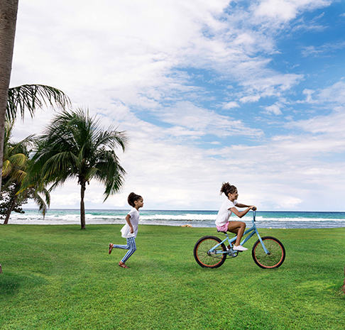 Kids riding a bike