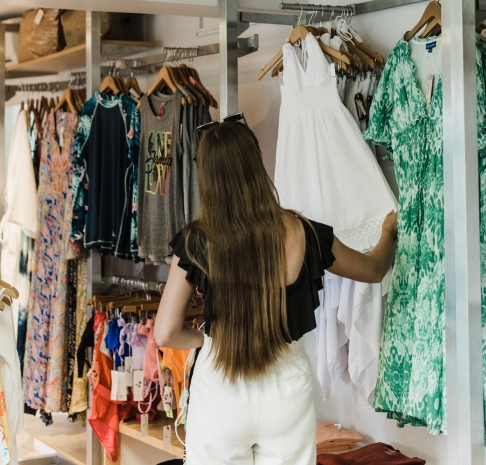 Woman browsing outfits