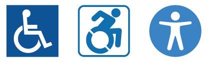 Wheelchair Disability Icon Old and Updated as well as AudioEye's Person Logo