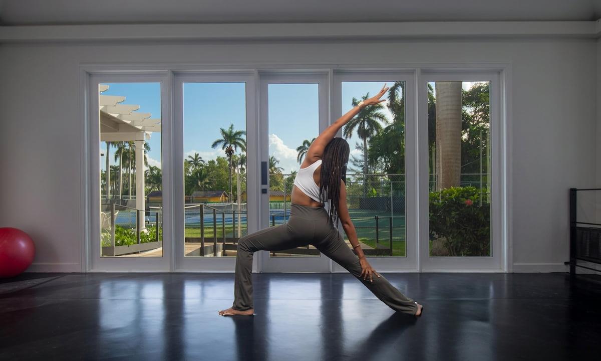 Woman doing yoga poses