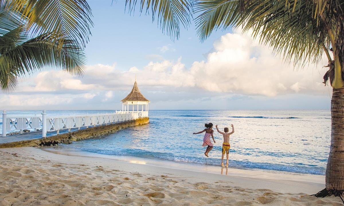 kids playing at the beach