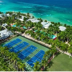 image of tennis courts with a logo on top