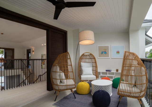 Inside of the villas