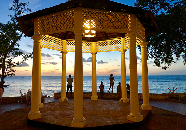 Family in a gazebo