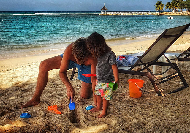 Kids playing at the beach