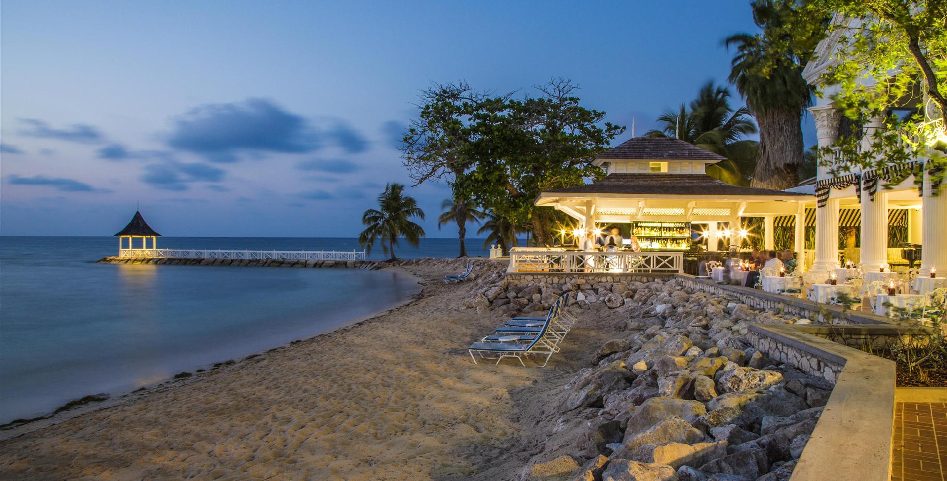 a building on a beach