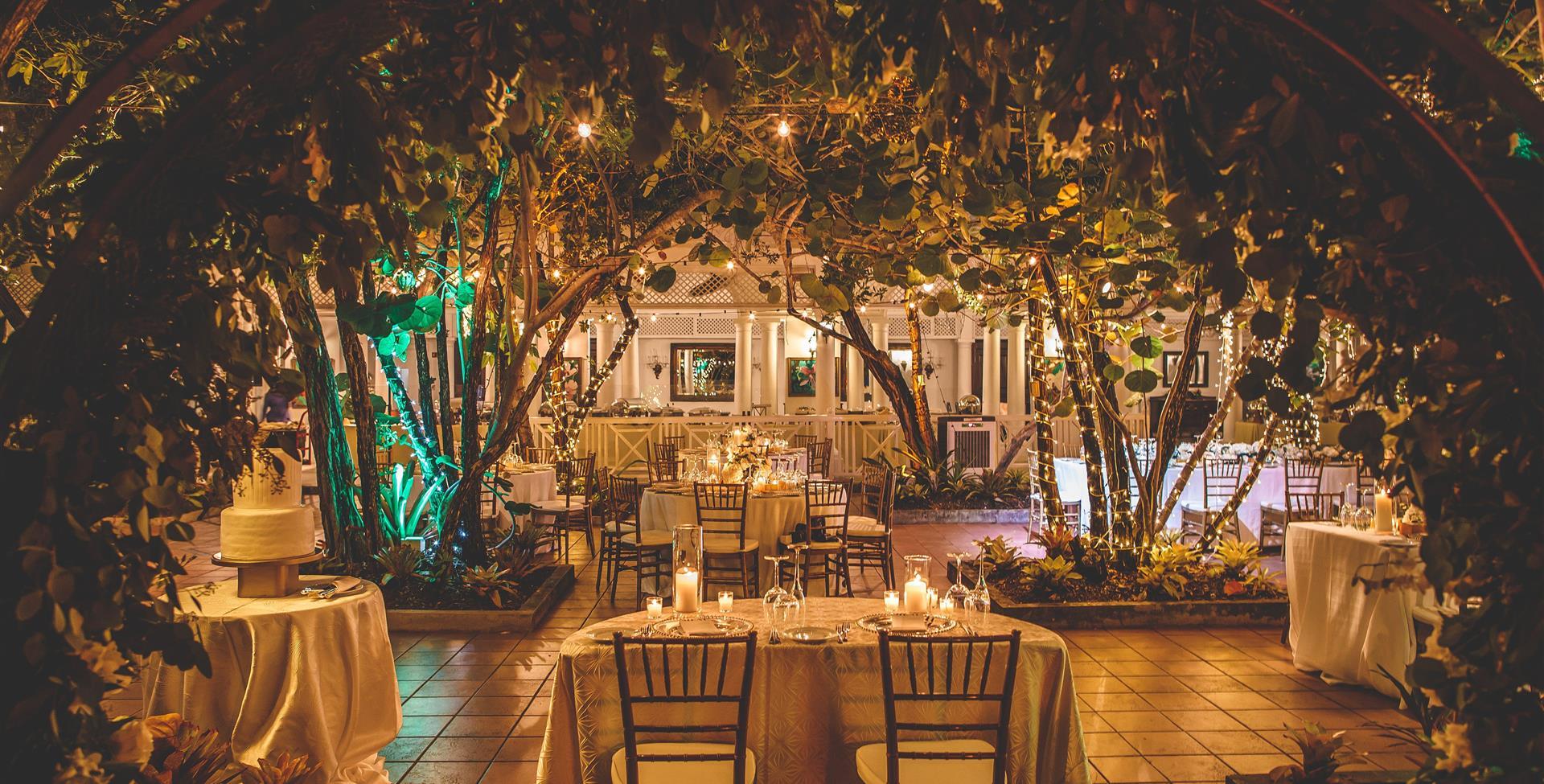 A table set up for a dinner party